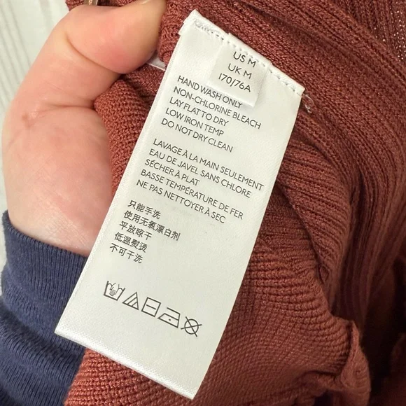 Free People Rust Brown Ribbed Knit Wide Leg Pants - Picture 6 of 7